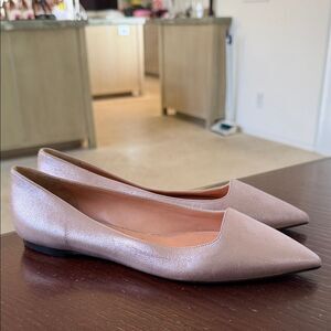 Palter Deliso pale pink metallic flats 37